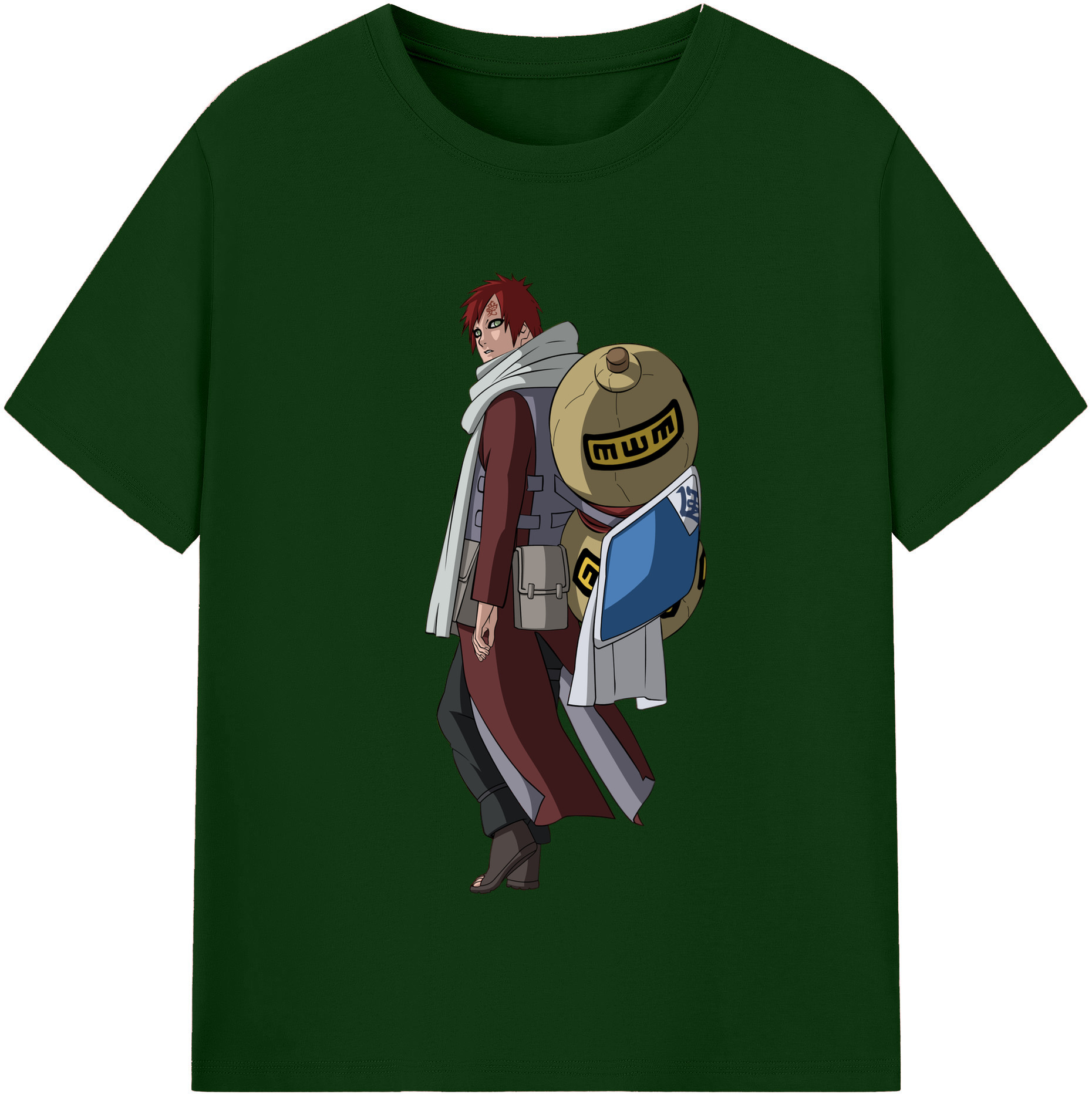 （画像用） NARUTO -ナルト- ガアラ Gaara 綿100％半袖Tシャツ（フロントプリント）